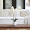 26" Artificial Real Touch White Double Orchid Phalaenopsis with Decorative Vase
